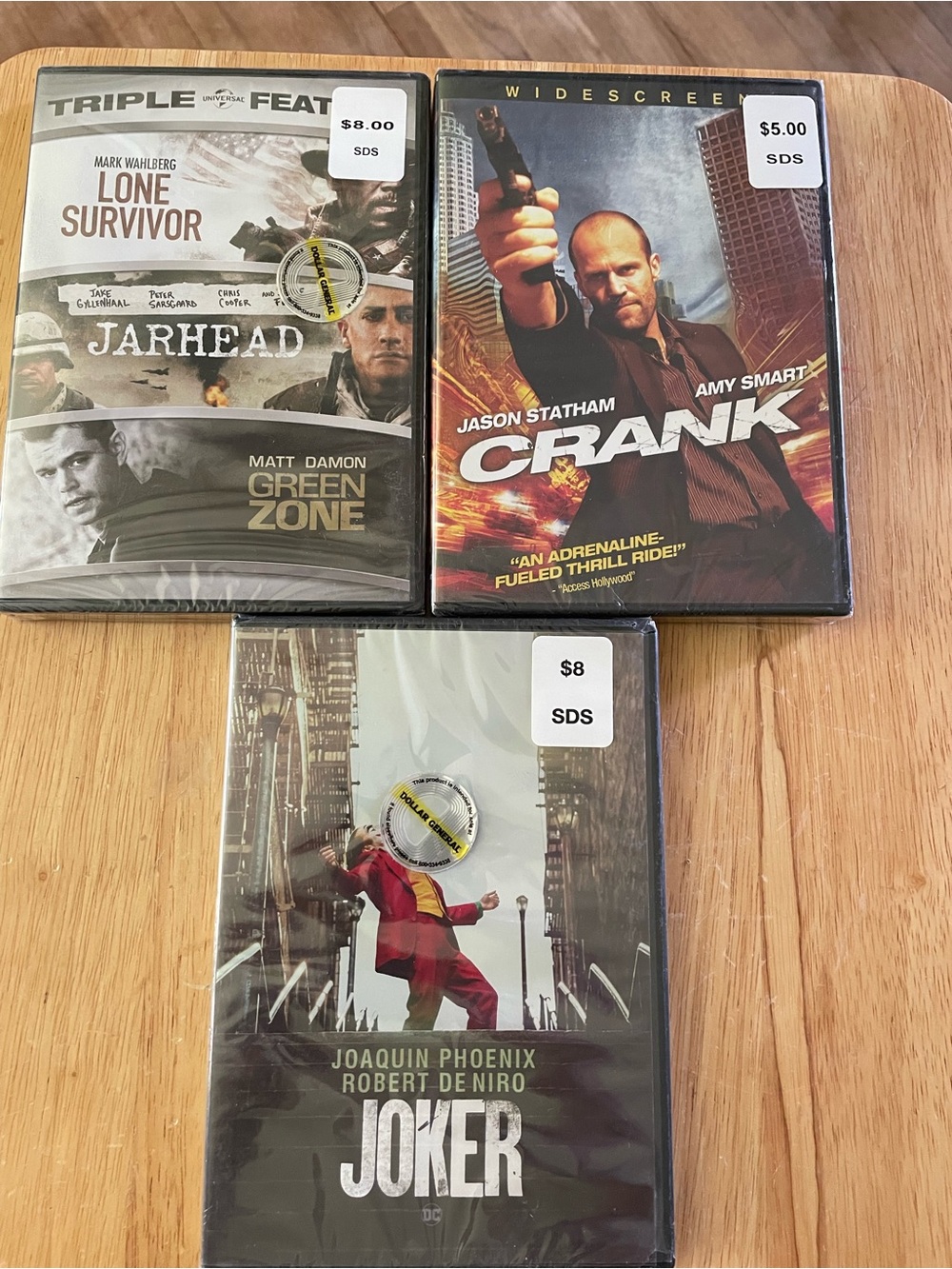 Joker / Crank / Lone Survivor Triple DVD Movie Set - Black/Cream